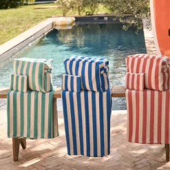 Fabrique de Styles Trousse de toilette en coton rayée et blanc - Palma* Pochettes Et Housses