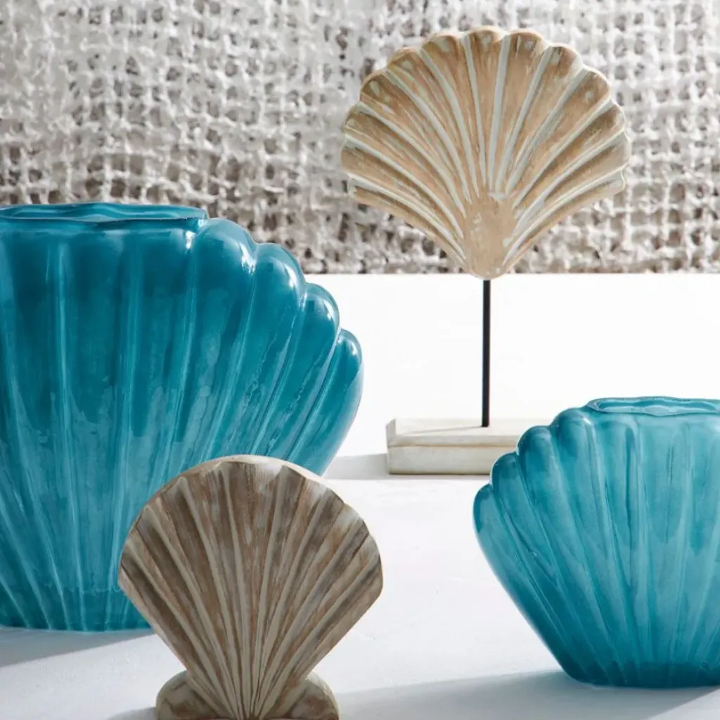 Fabrique de Styles Vase coquillage en verre h14.5cm - Leucie* Vases Et Soliflores