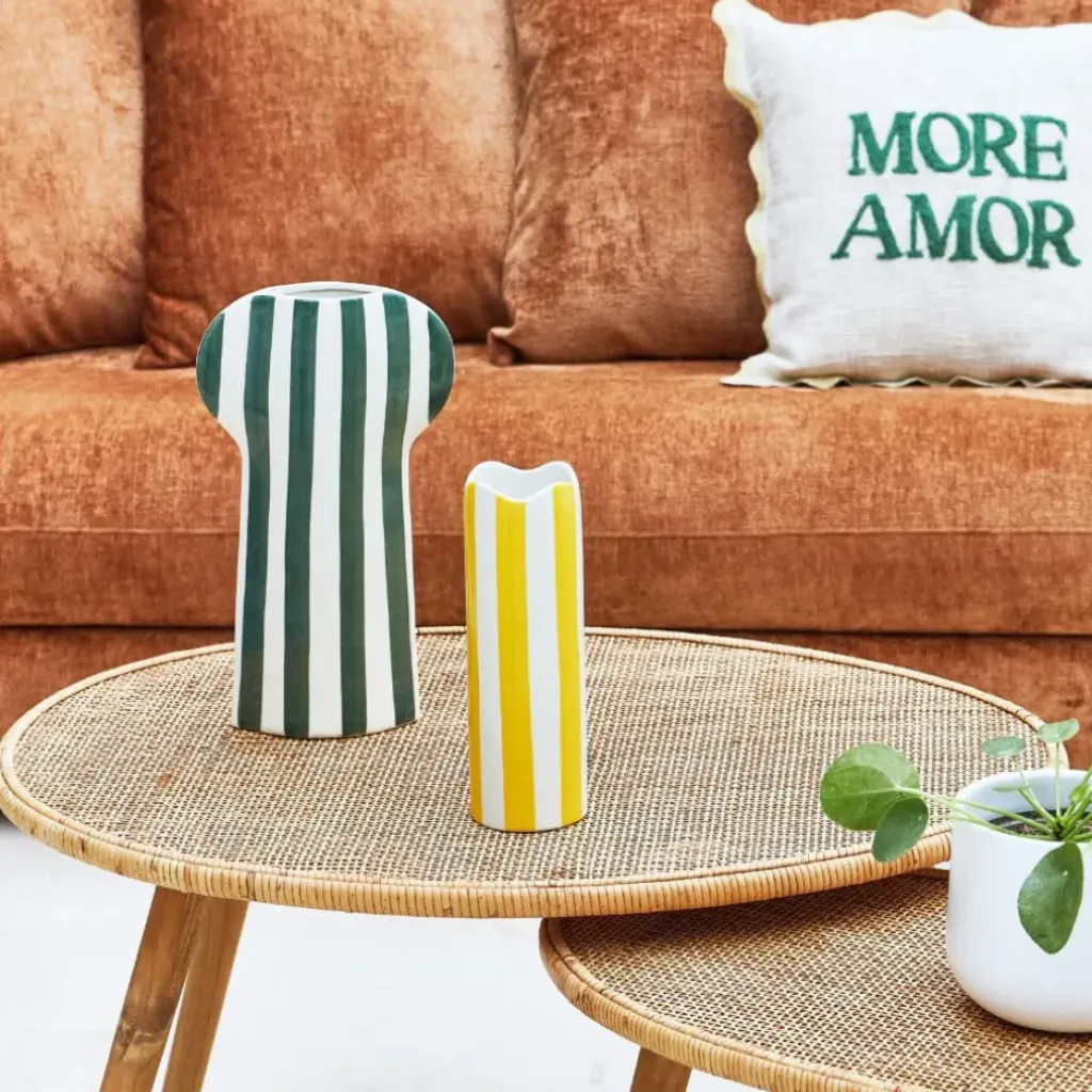 Fabrique de Styles Vase cylindrique en grès écru h23.5cm - Patchuca* Vases Et Soliflores