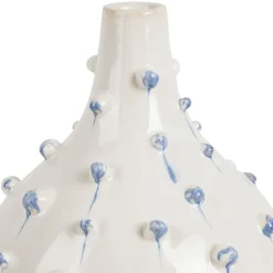 Fabrique de Styles Vase dame jeanne en grès blanc et bleu h25cm - Delicio* Vases Et Soliflores