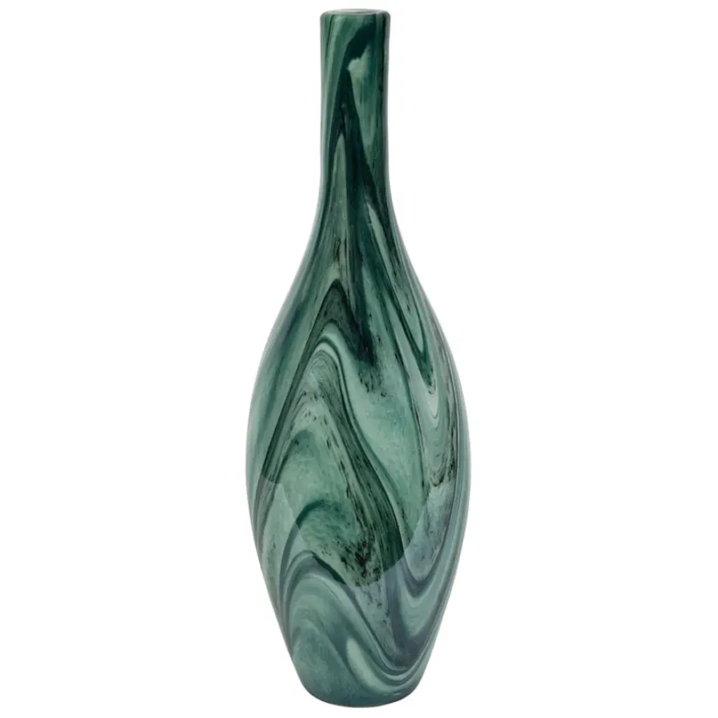 Fabrique de Styles Vase dame-jeanne en verre vert et blanc h50cm - Silicio* Vases Et Soliflores