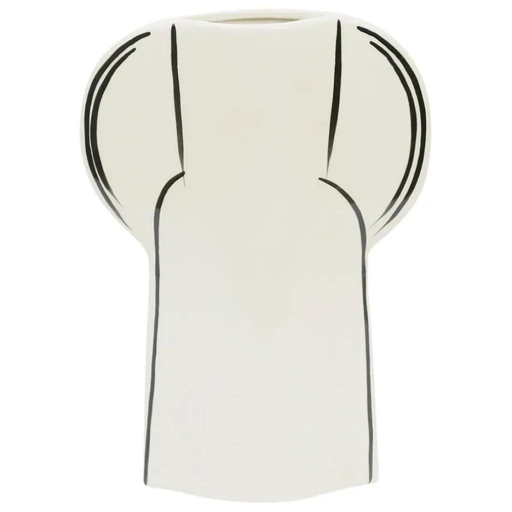 Fabrique de Styles Vase en grès écru et noir h28cm - Lumi* Vases Et Soliflores