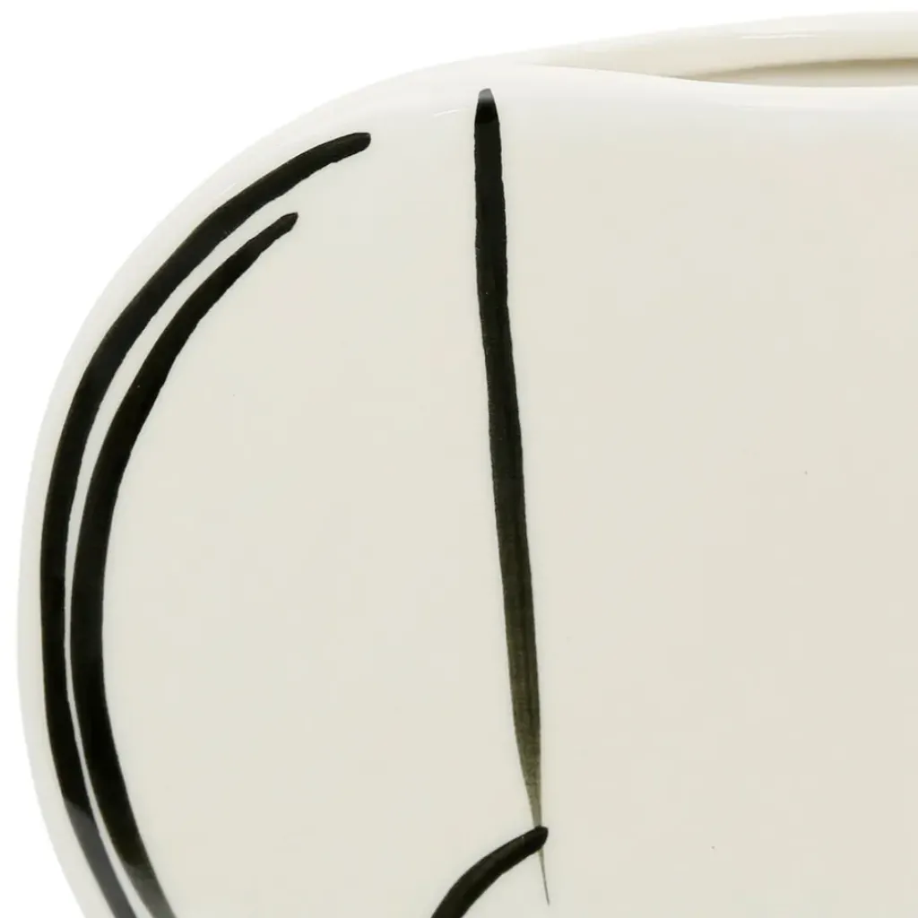 Fabrique de Styles Vase en grès écru et noir h28cm - Lumi* Vases Et Soliflores