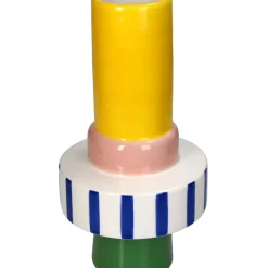 Fabrique de Styles Vase en grès vert et jaune h26cm* Vases Et Soliflores