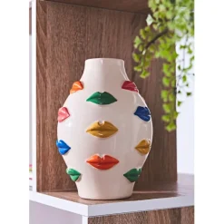 Fabrique de Styles Vase en porcelaine avce lèvres h21cm - Visage-Arty* Vases Et Soliflores