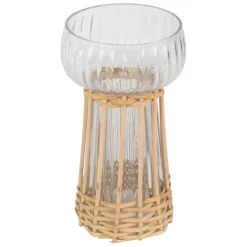 Fabrique de Styles Vase en verre et bambou h15cm - Vanier* Vases Et Soliflores