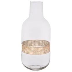Fabrique de Styles Vase en verre et rotin h35cm - Fantine* Vases Et Soliflores