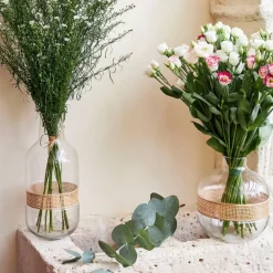 Fabrique de Styles Vase en verre et rotin h35cm - Fantine* Vases Et Soliflores