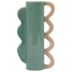 Fabrique de Styles Vase vert et corail en grès - funny* Vases Et Soliflores